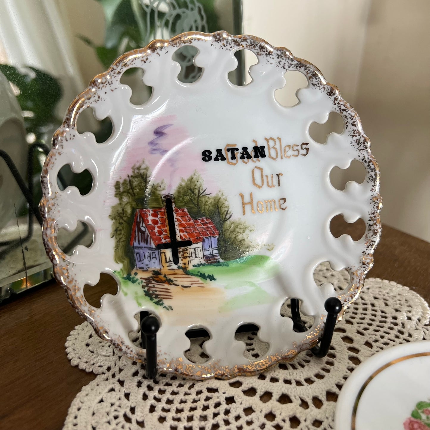 Satanic / Religious Mini Plates - Set Of Two