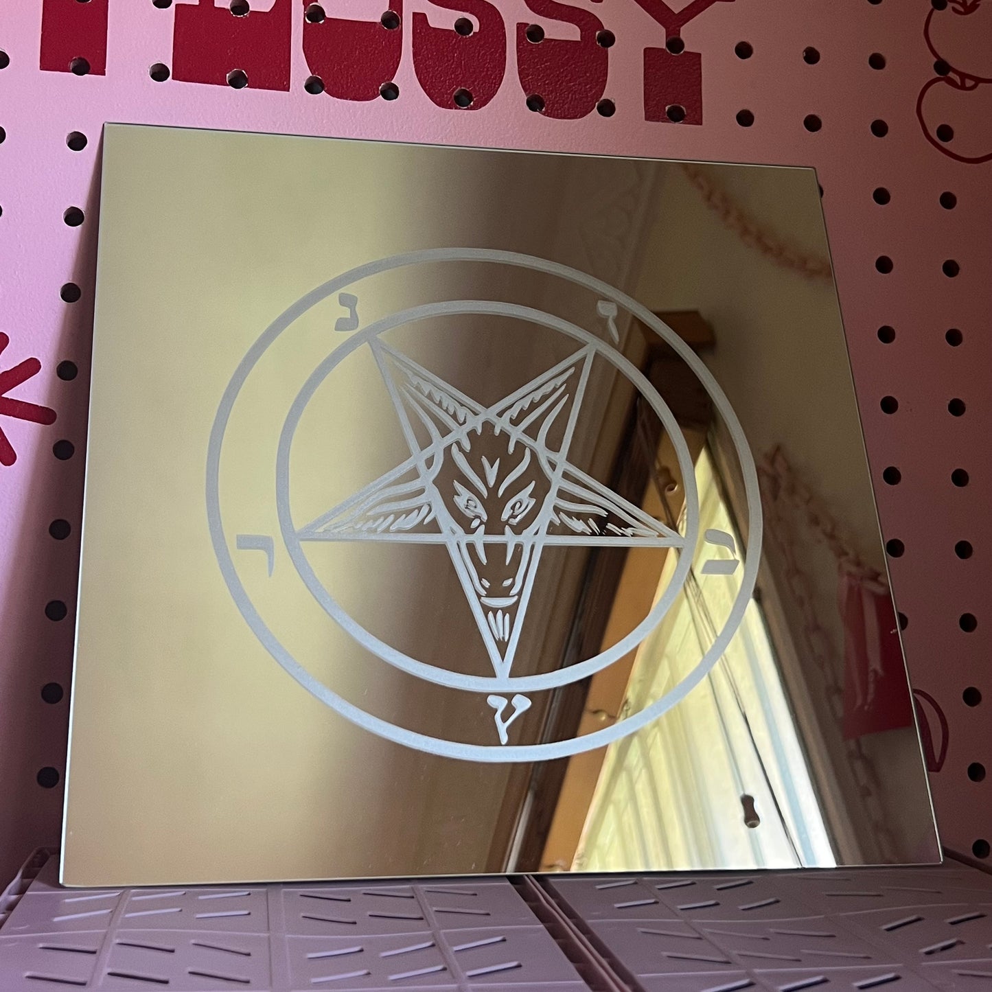 Satanic Pentagram - Up-cycled Mirror
