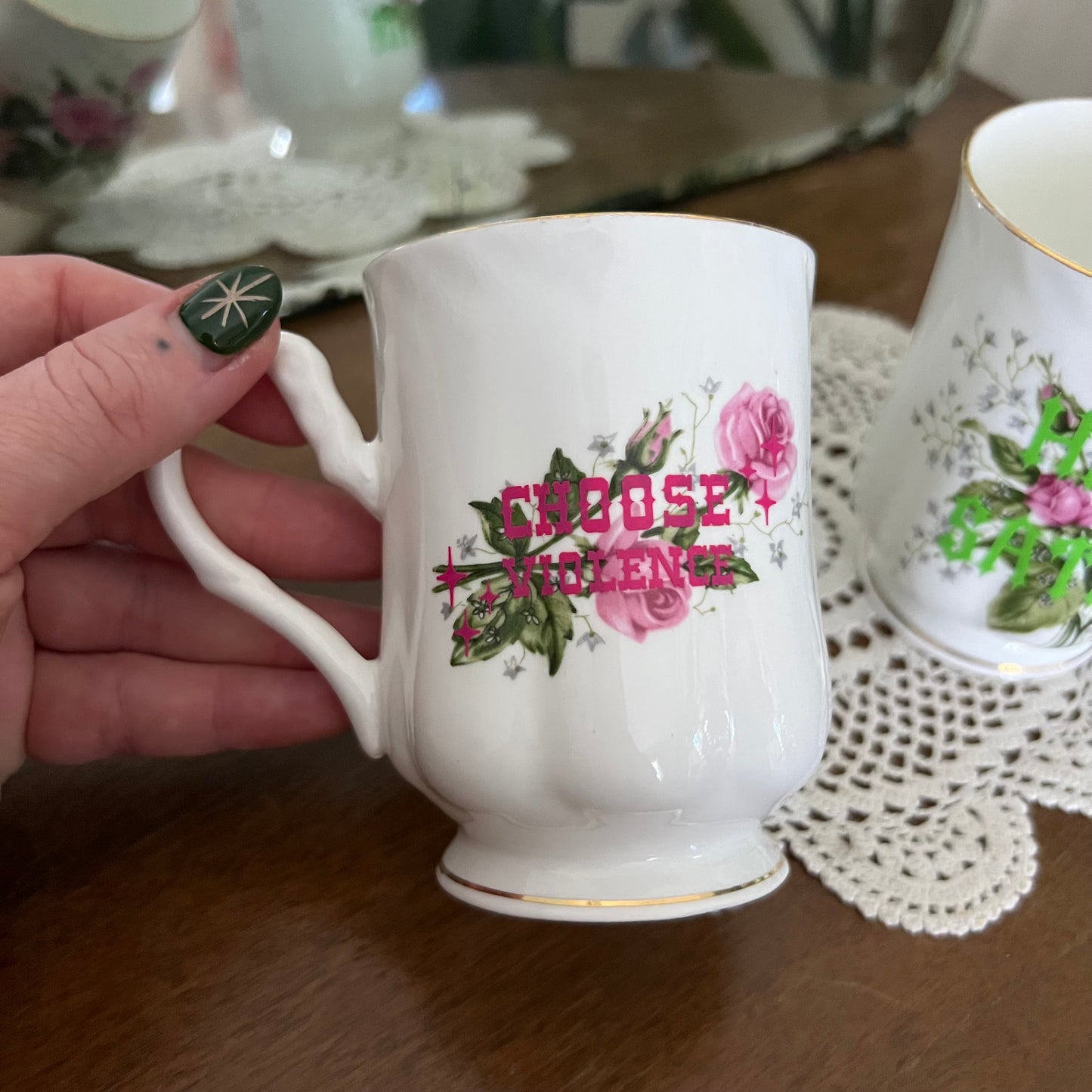 Choose Violence / Hail Satan - Vintage Mugs