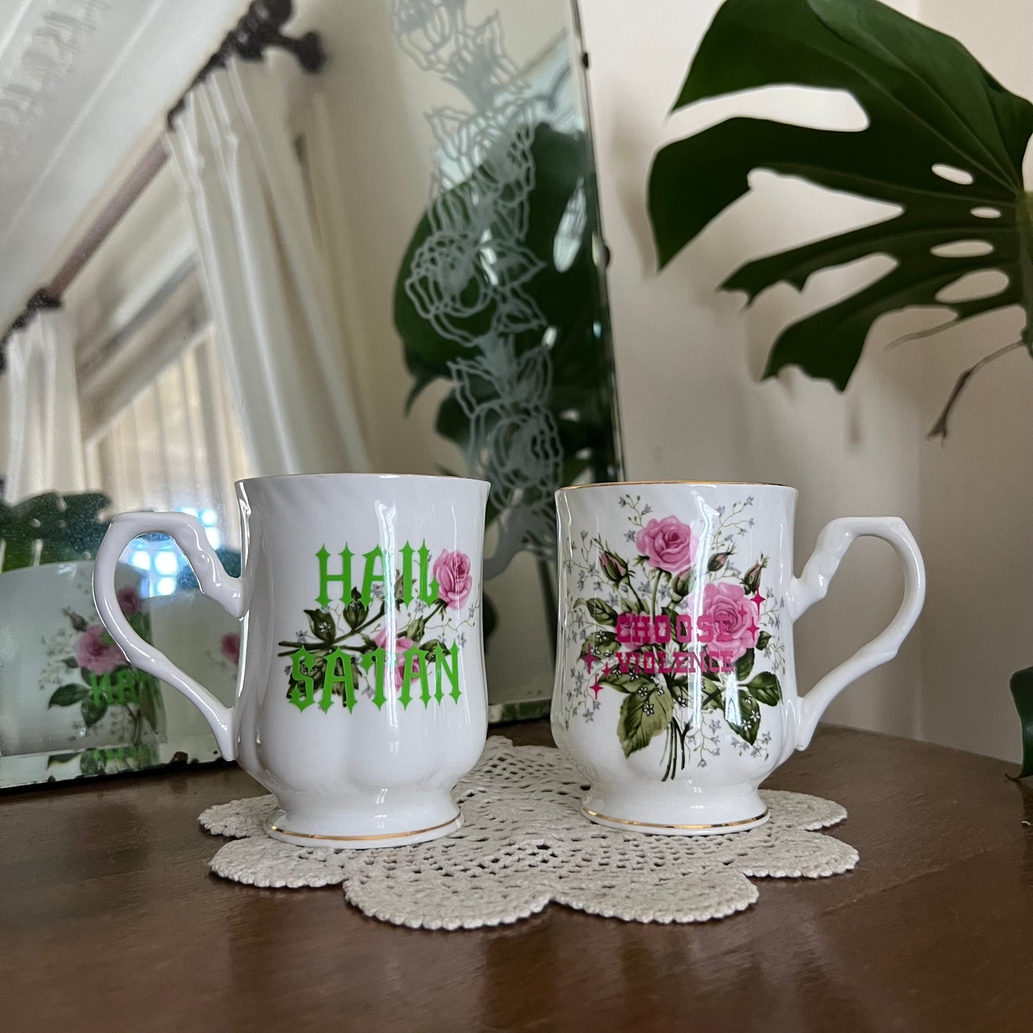 Choose Violence / Hail Satan - Vintage Mugs
