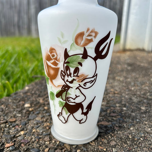 Lil’ Devil & Rose Vintage Glass Vase