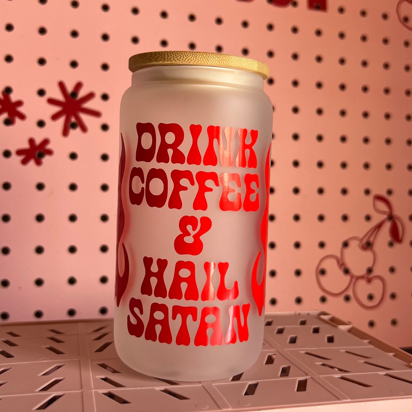 Drink Coffee & Hail Satan Drinking Tumbler - Red