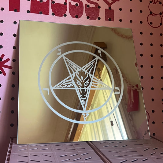 Satanic Pentagram - Up-cycled Mirror