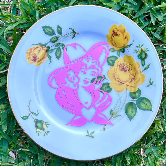 Pink Cowgirl - Vintage Plate