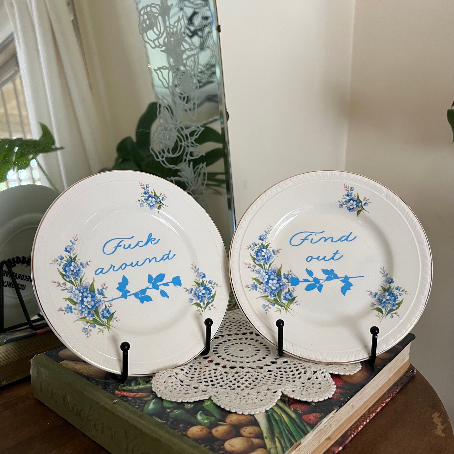 Fuck Around & Find Out - Vintage Decorative Plate Set