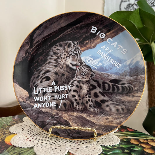 Big Cats Are Dangerous - Vintage Collectors Plate