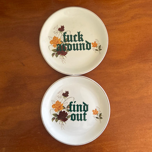 Fuck Around Find Out - Vintage Plate Set