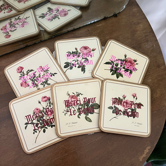 Merci Pour Le Venin - Set Of 6 Vintage Coasters