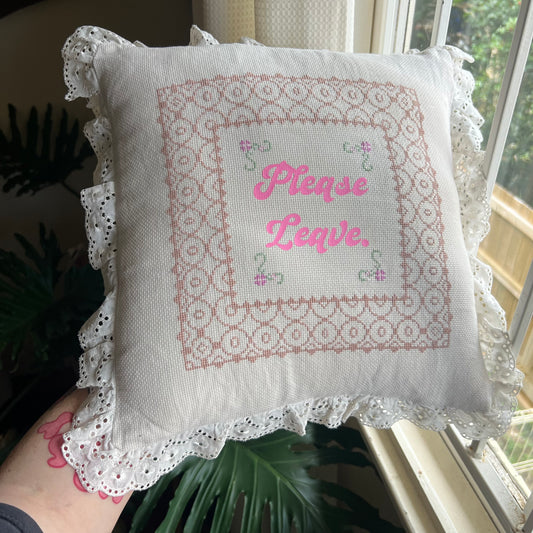 Please Leave Vintage Cushion