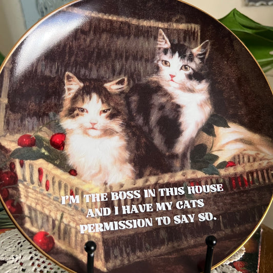 I'm The Boss - Vintage Cat Plate