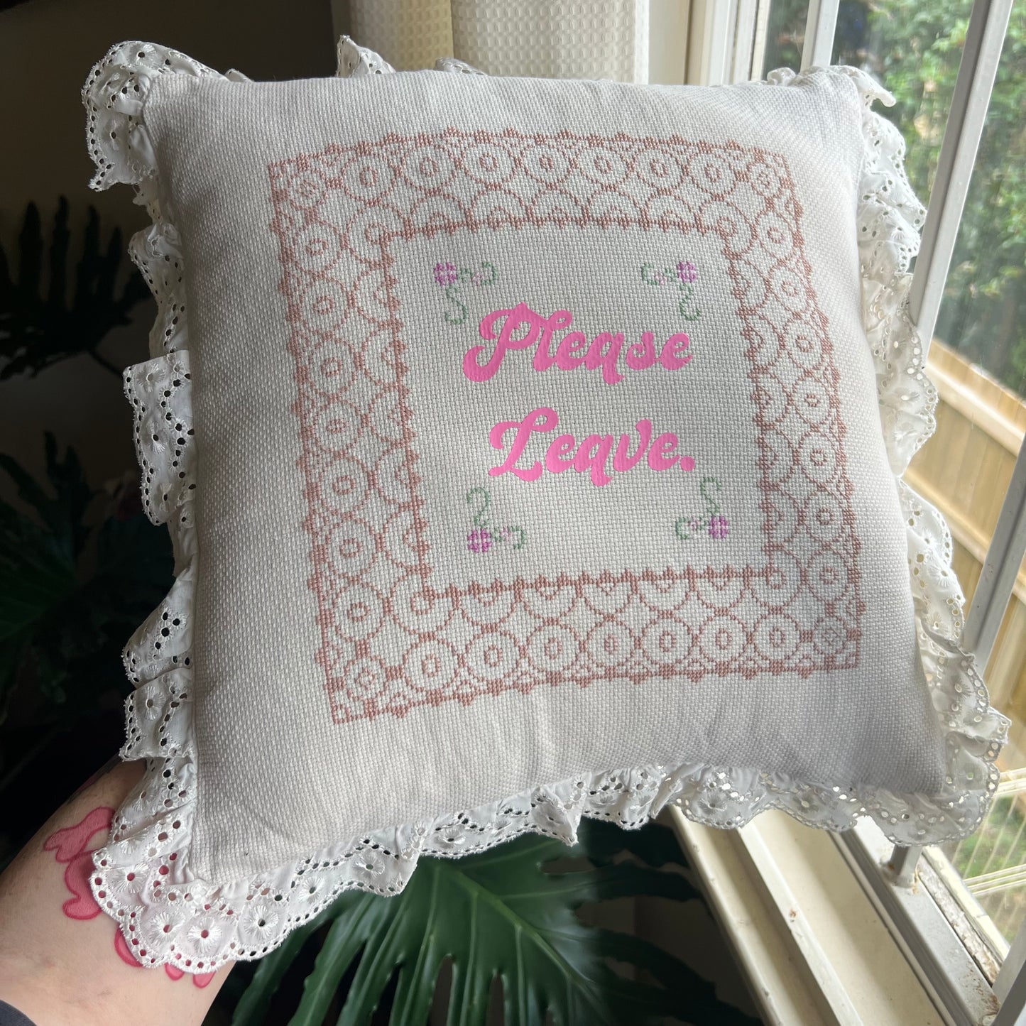 Please Leave Vintage Cushion