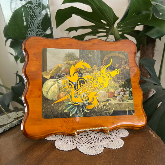 Snake & Dagger Tattoo - Vintage Hanging Wooden Plaque