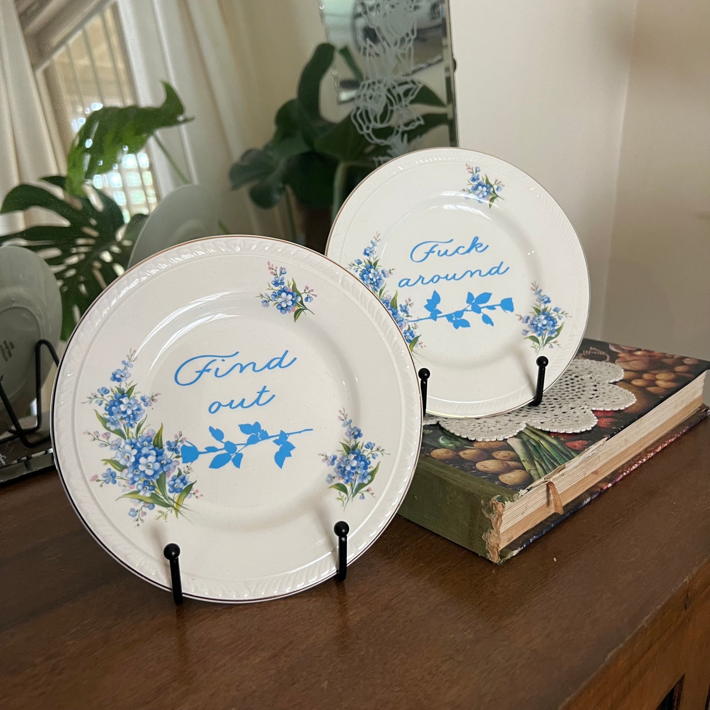 Fuck Around & Find Out - Vintage Decorative Plate Set