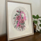 Pink Flail - Vintage Framed Cross Stitch