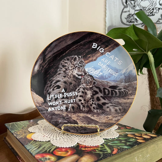 Big Cats Are Dangerous - Vintage Collectors Plate