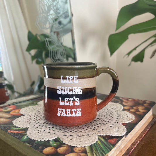 Life Sucks, Lets’s Party - Vintage Mug