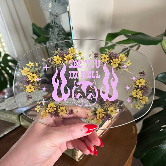 See You In Hell - Vintage Glass Trinket Dish