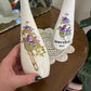 Flail / Worship Me - Vintage Floral Ceramic Long Stemmed Vases