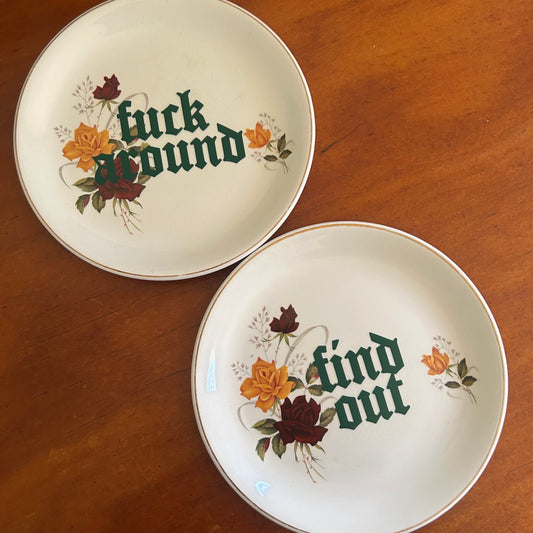 Fuck Around Find Out - Vintage Plate Set