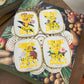 Drink tea + Hail Dolly - Floral Tin Coaster Set Of 4