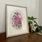 Pink Flail - Vintage Framed Cross Stitch