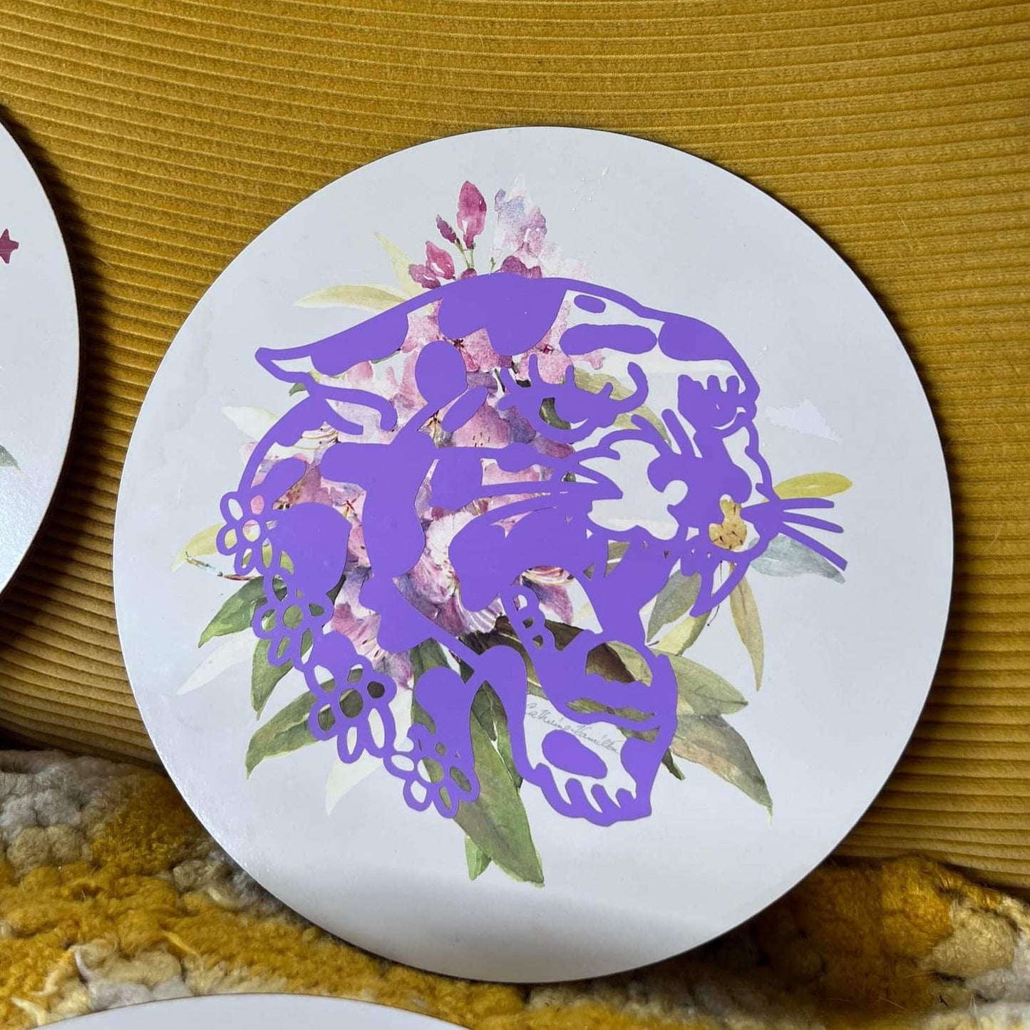 Vintage Floral Placemats - Panther, Tiger, Lion, Pitbull