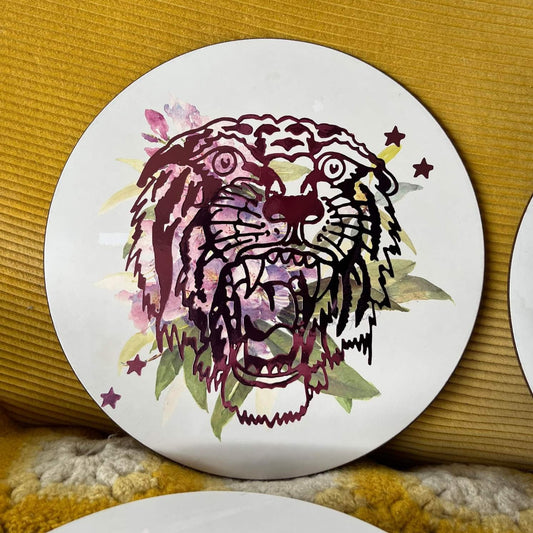 Vintage Floral Placemats - Panther, Tiger, Lion, Pitbull